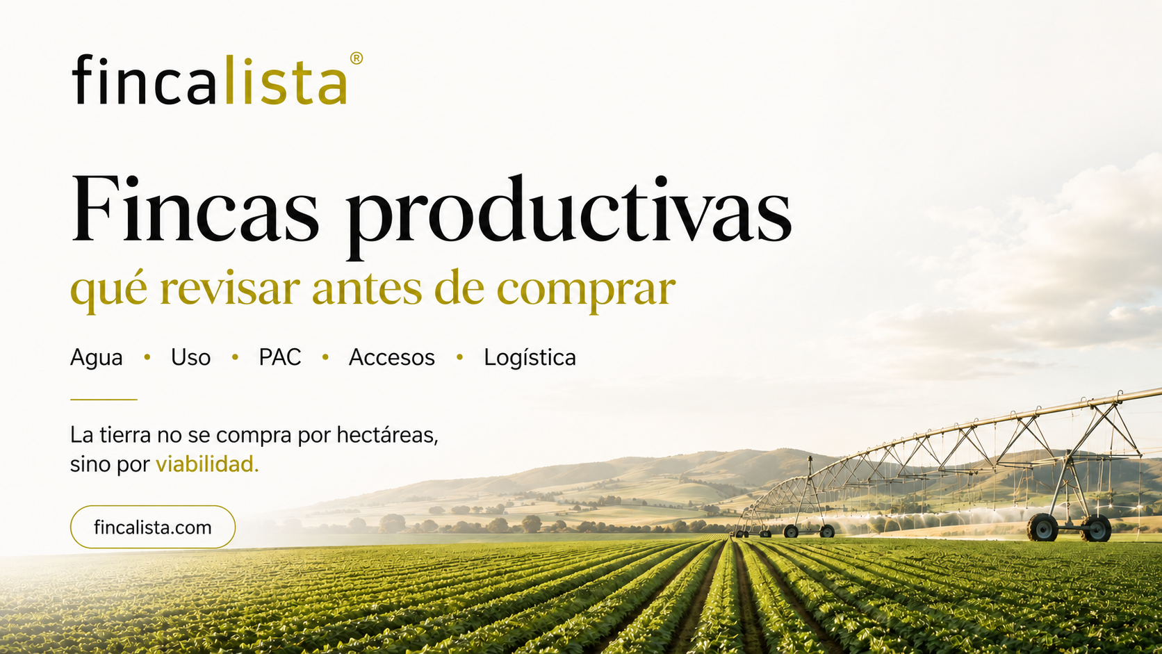La finca productiva no se compra por hectáreas. Se compra por viabilidad.