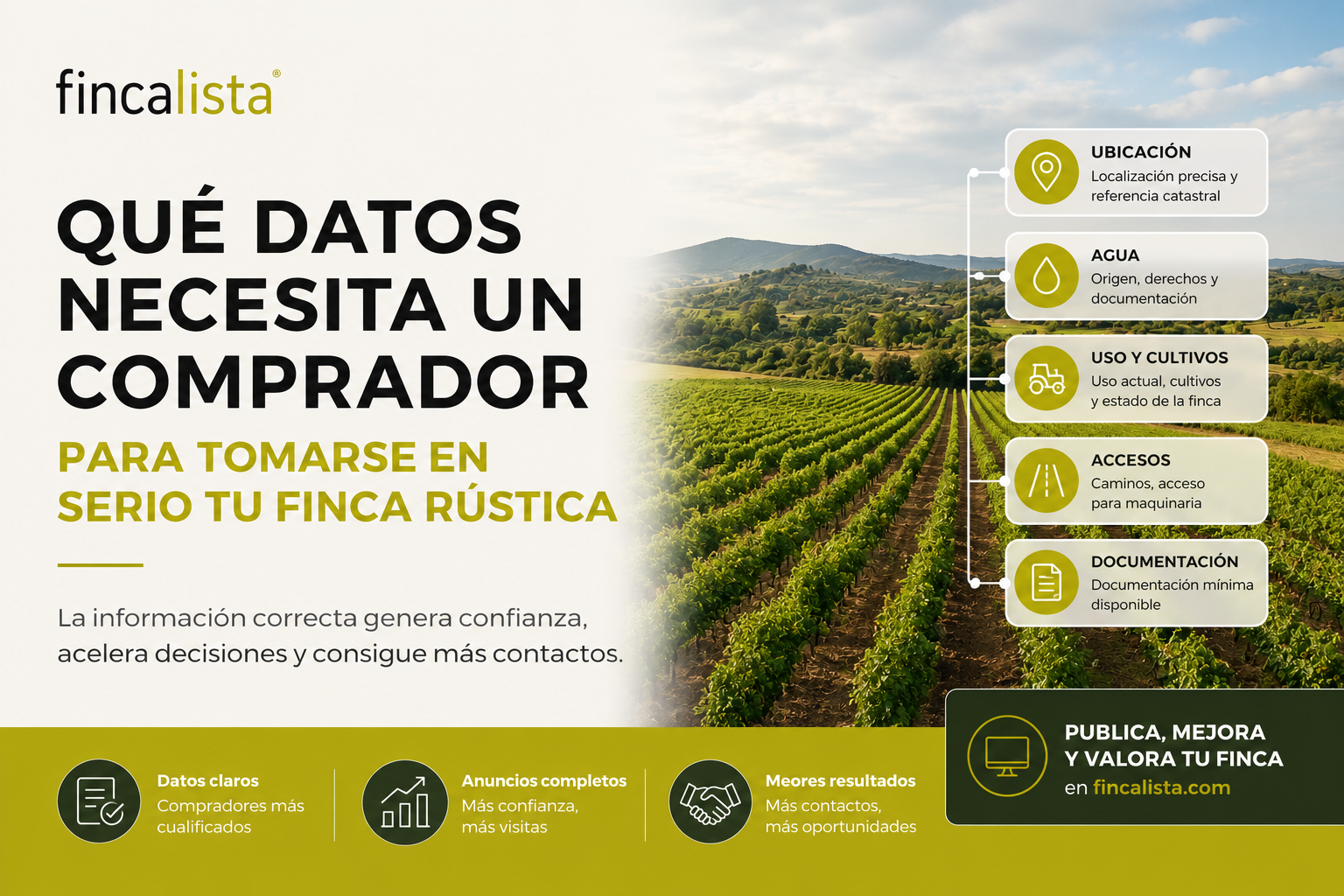 Qué datos debe tener un anuncio de finca rústica para generar contactos