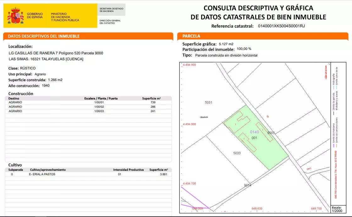 Vendo finca rustica de 5000 m2 con 1300m, edi