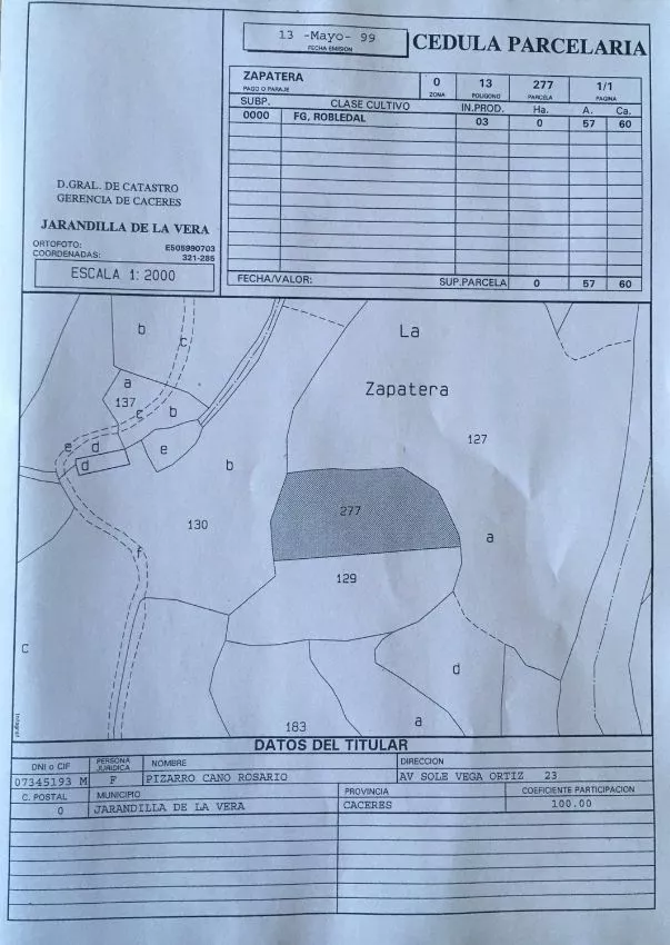 Terreno en venta en La Zapatera y Peromaíllo, 1