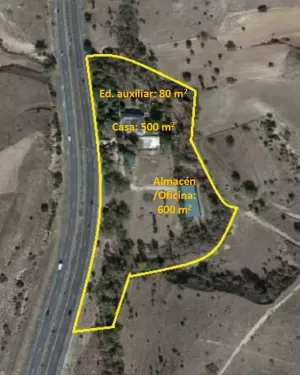 Finca 1,4 hectas. almacen 600m2 al pie A1