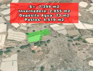 Invernadero con depósito de hormigón