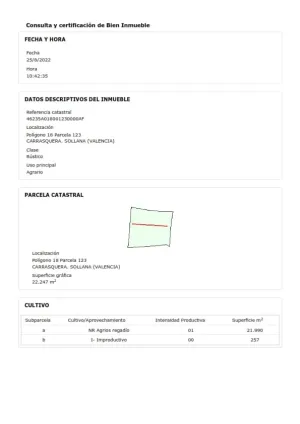 Finca agrícola de 2,24 ha - 27 hanegadas